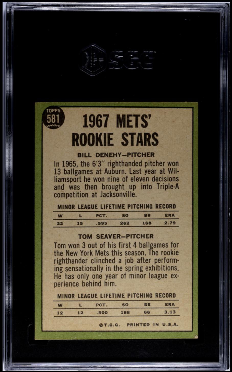 1967 Topps #581 Tom Seaver RC Rookie SGC 5.5 EX+