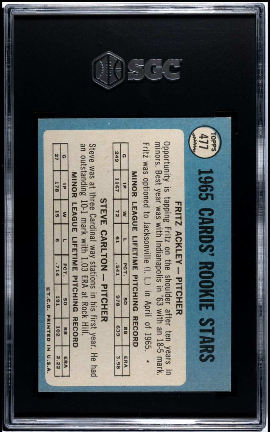 1965 Topps #477 Steve Carlton RC Rookie SGC 6.5 EX-NM+