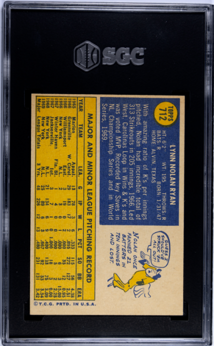 1970 Topps #712 Nolan Ryan SGC 6 EX-NM