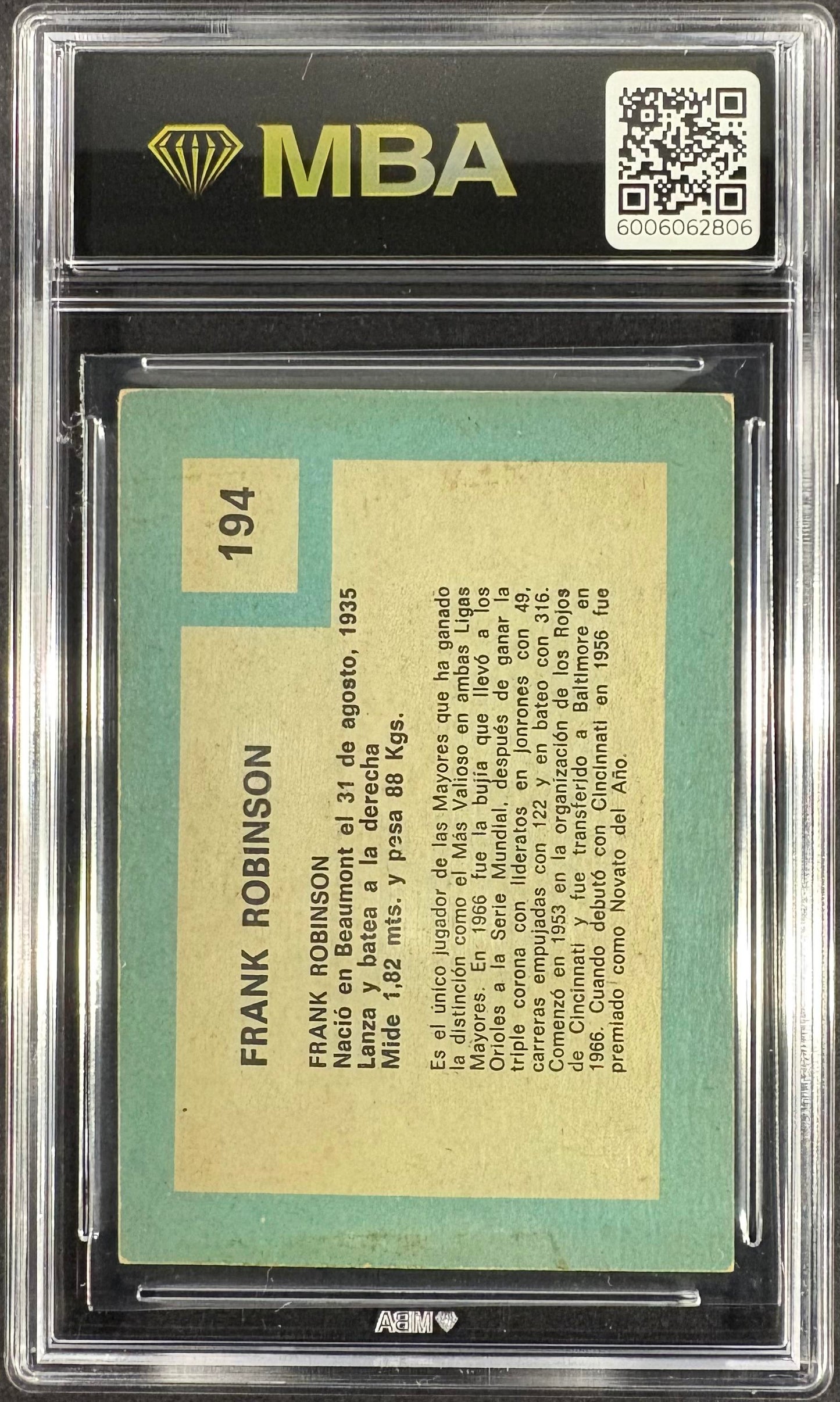 1967 Topps Venezuelan #194 Frank Robinson MBA 5 EX