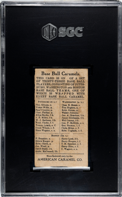 1910 American Caramel E91C Hans Honus Wagner SGC Authentic CREASE FREE