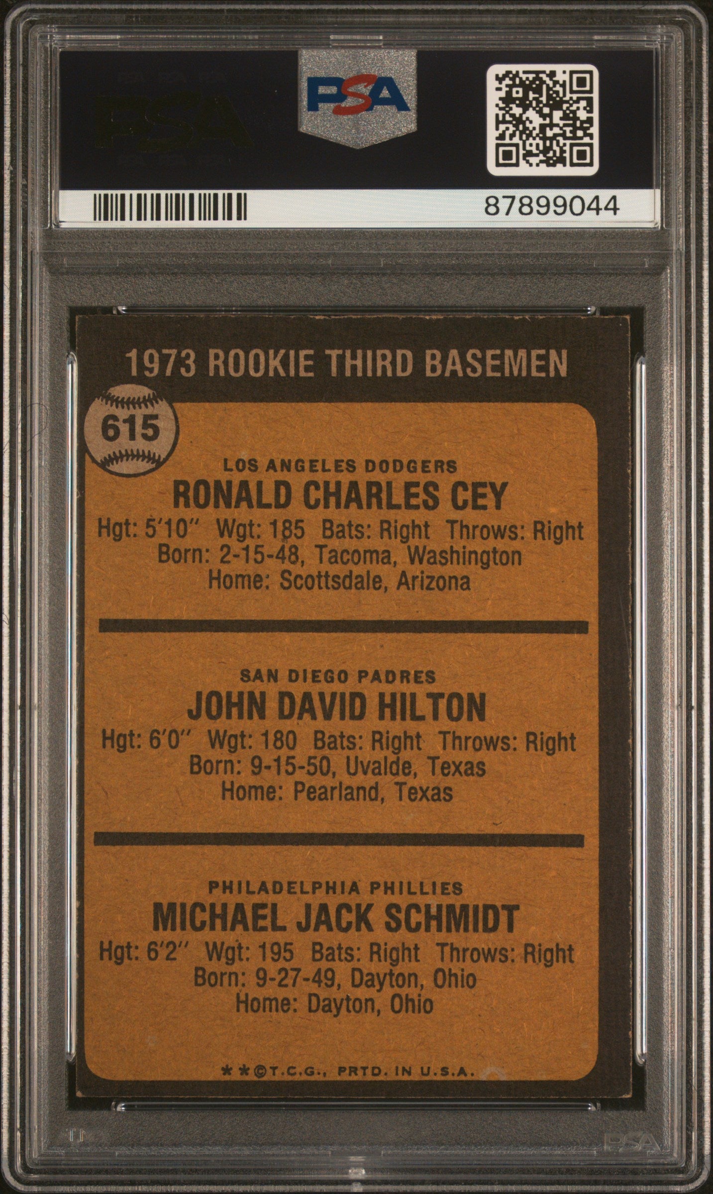 1973 Topps #615 Mike Schmidt RC Rookie PSA 5 EX New Label