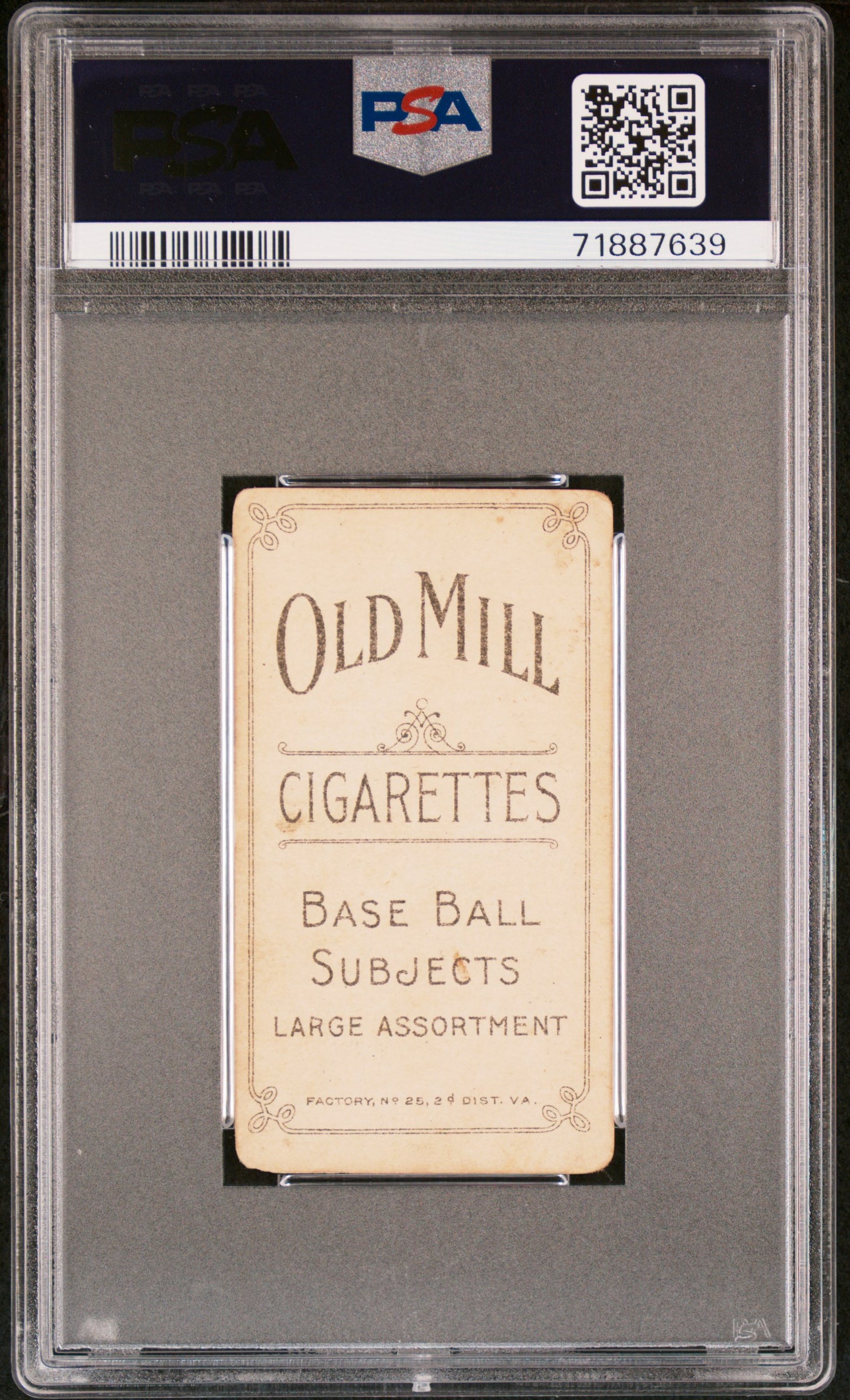 1909-11 T206 OLD MILL Joe Kelley PSA 2.5 GD+ Nice Color New Label