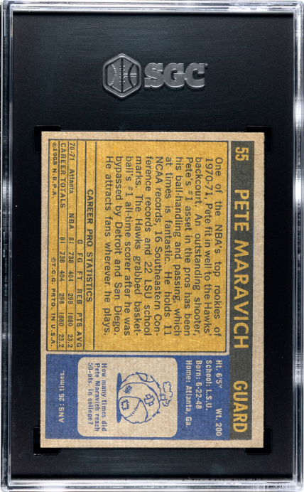 1971-72 Topps #55 Pete Maravich SGC 9 MINT High Grade