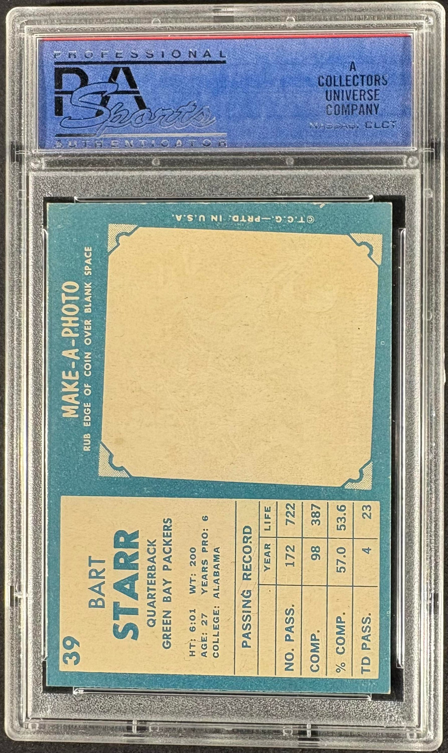 1961 Topps #39 Bart Starr PSA 8 NM-MT CENTERED