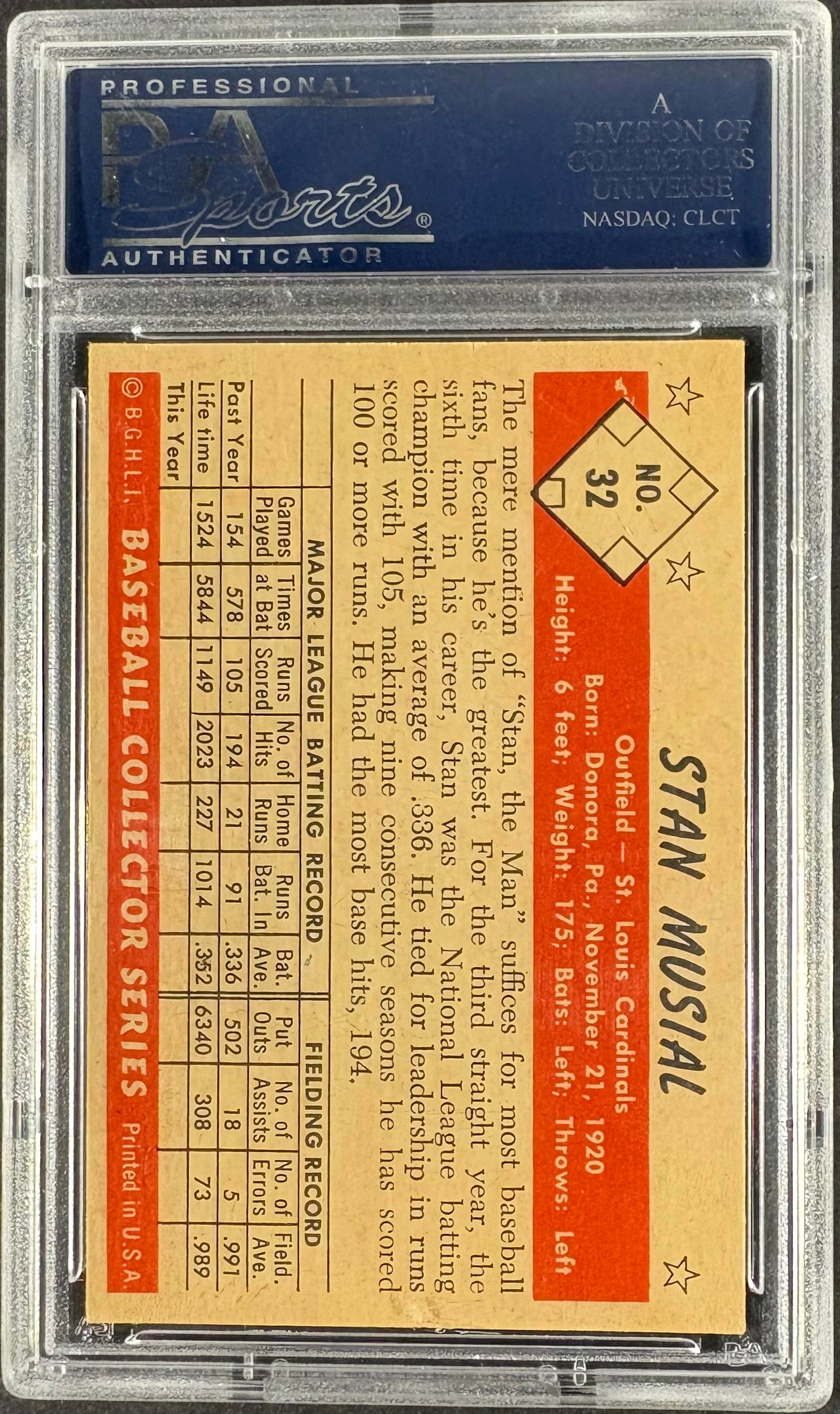1953 Bowman Color #32 Stan Musial PSA 6.5 EX-MT Well Centered