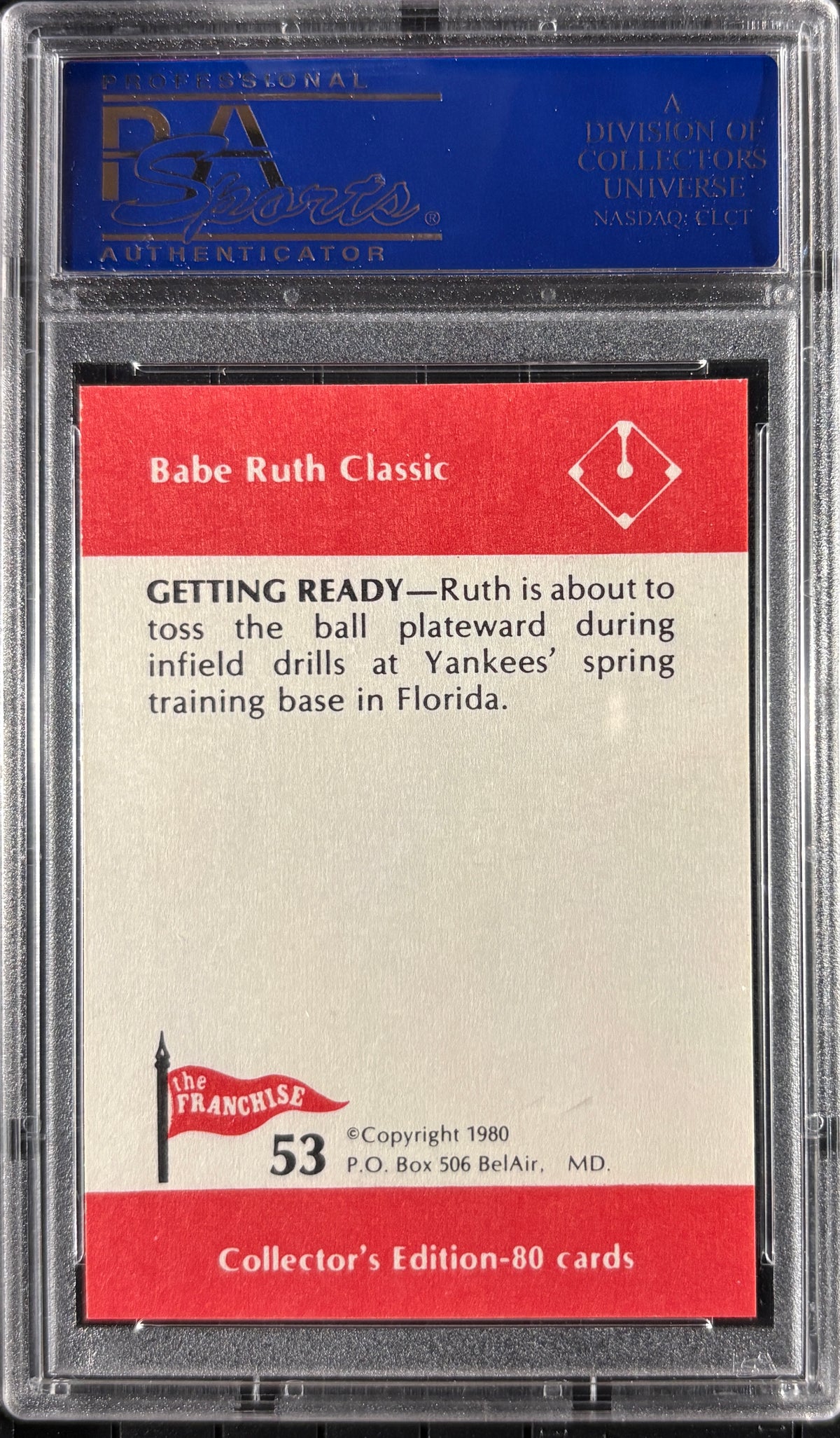 1980 Franchise Babe Ruth #53 PSA 10 GEM MT