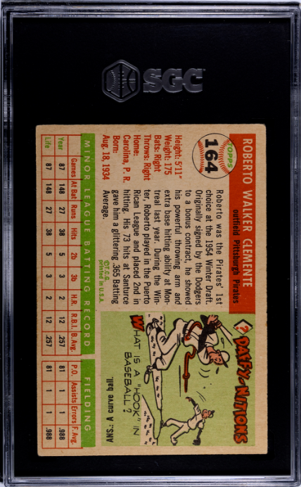 1955 Topps #164 Roberto Clemente RC Rookie SGC 4.5 VG-EX+