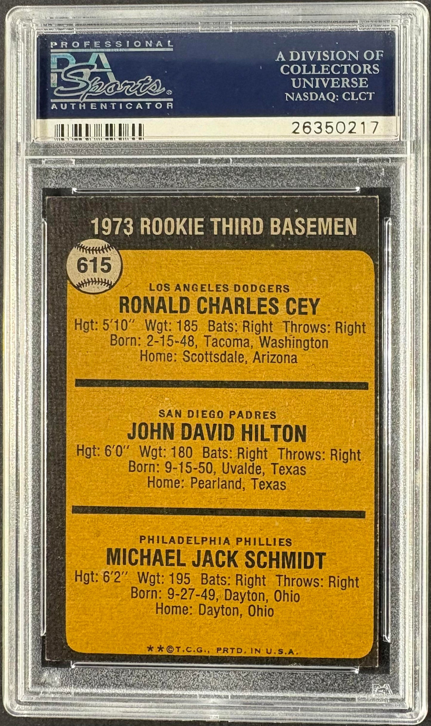 1973 Topps #615 Mike Schmidt RC Rookie PSA 6 EX-MT
