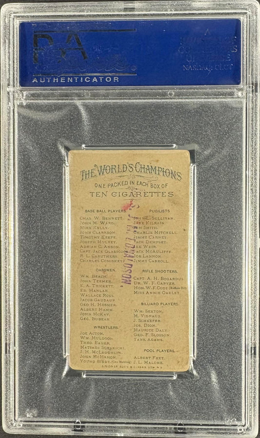 1887 N28 Allen & Ginter Mike Kelly PSA 3 mk (back stamp) CREASE FREE