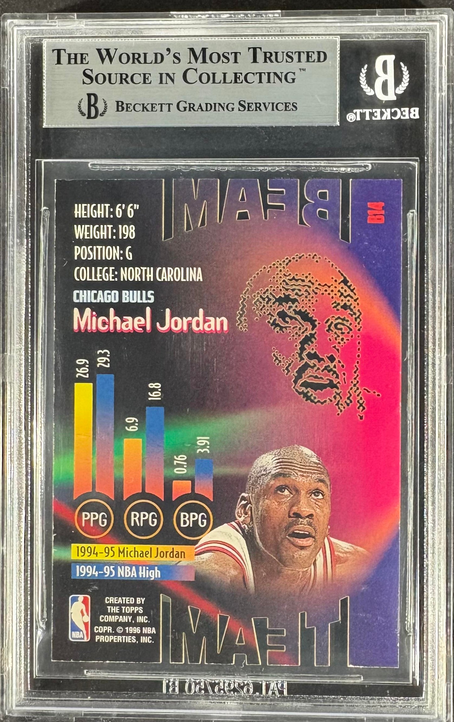 1995-96 Stadium Club #B14 Michael Jordan Beam Team BGS 8.5 NM-MT+