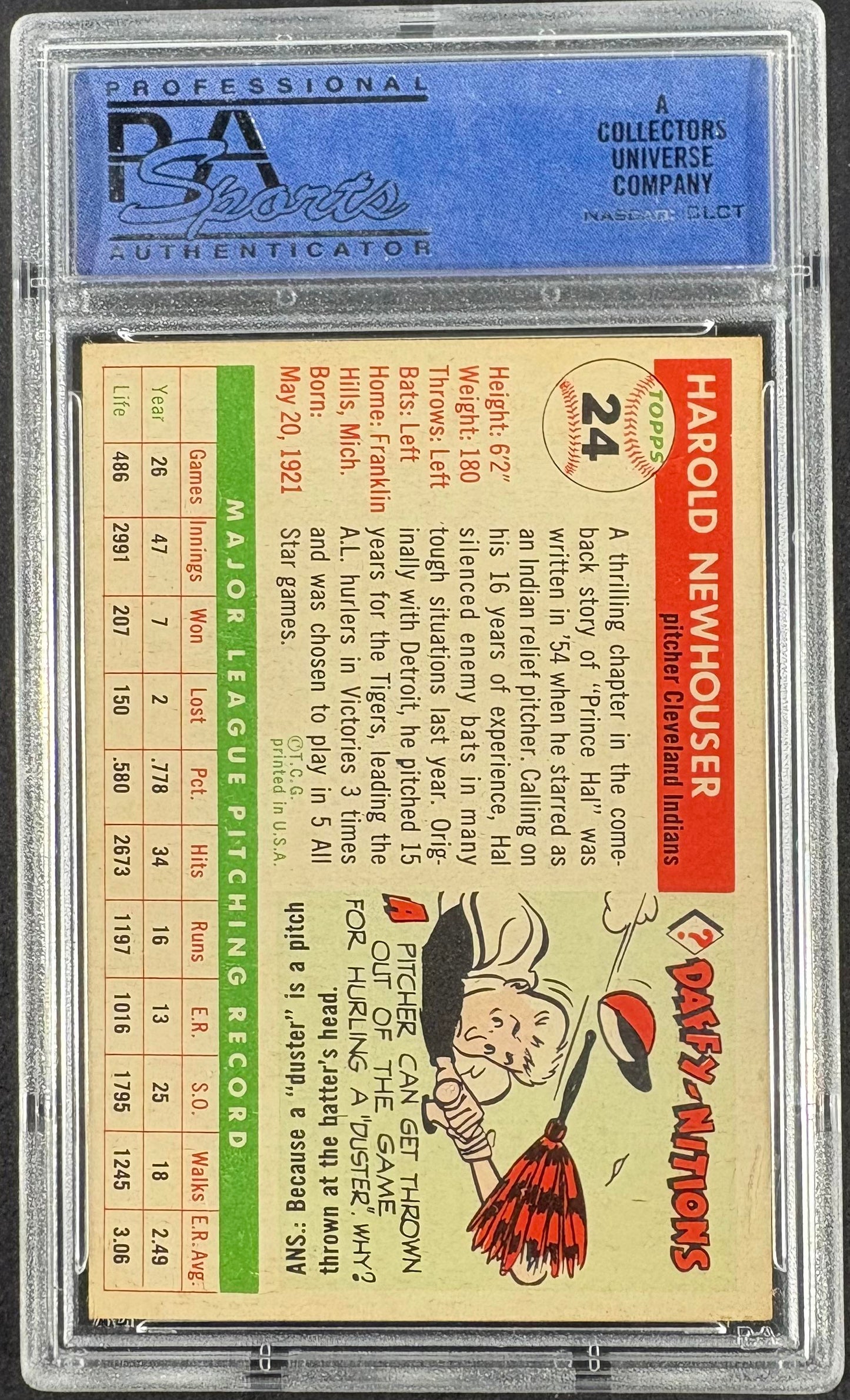 1955 Topps #24 Hal Newhouser PSA 6 EX-MT