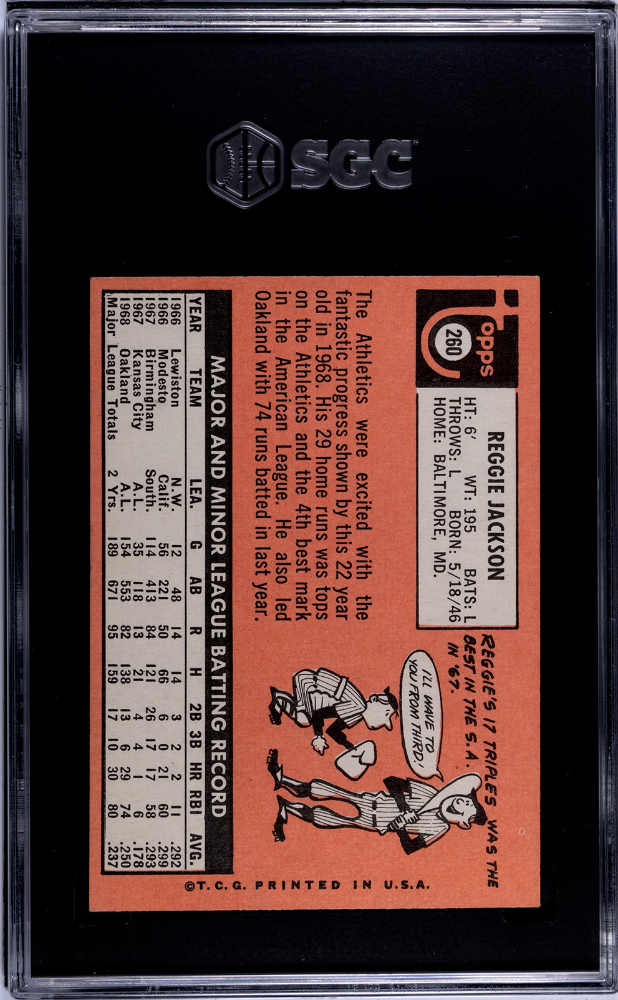 1969 Topps #260 Reggie Jackson RC Rookie SGC 5.5 EX+