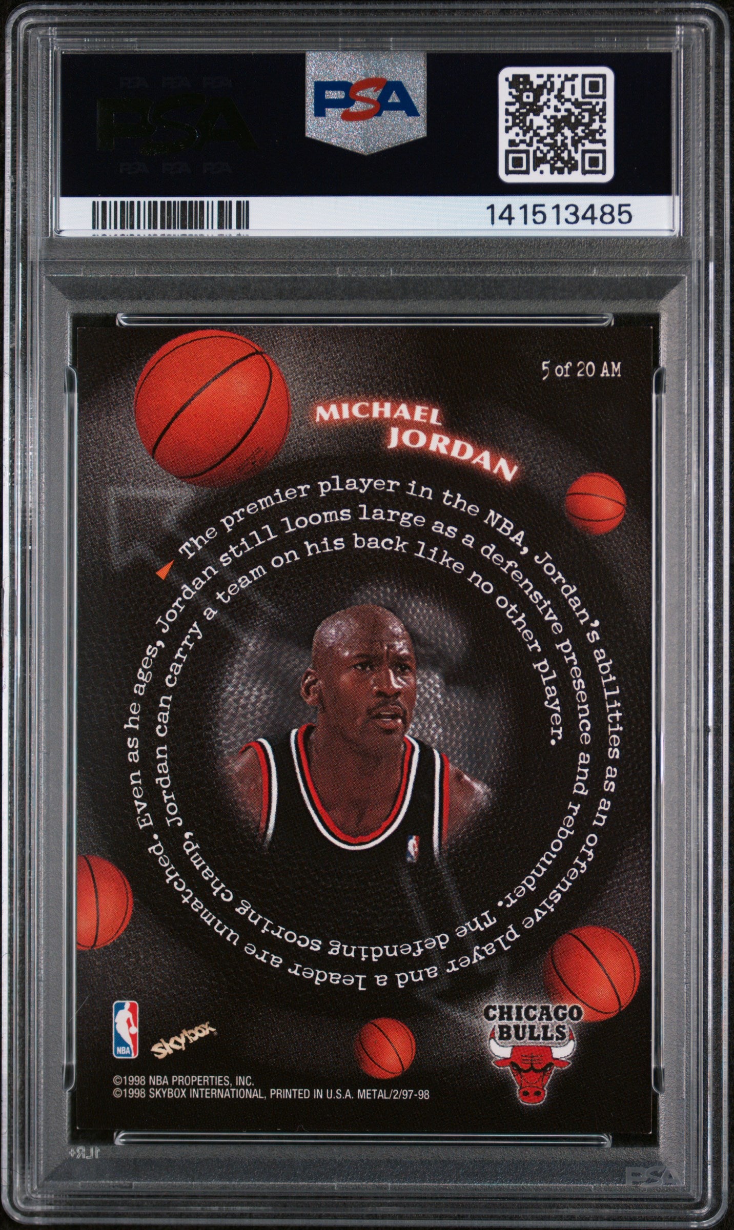1997 Metal Universe Championship All Millennium Michael Jordan #5 PSA 7 NM