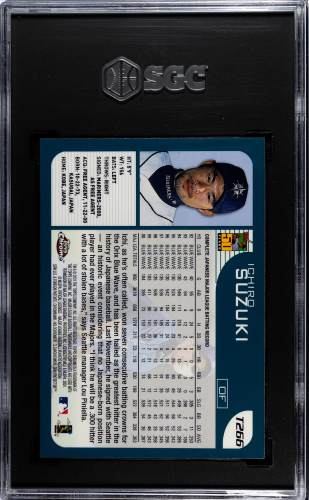 2001 Topps Chrome Traded #T266 Ichiro Suzuki RC Rookie SGC 10 GEM MINT