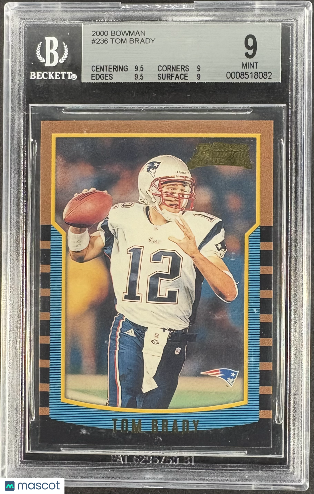 2000 Bowman Tom Brady #236 RC Rookie BGS 9 MINT