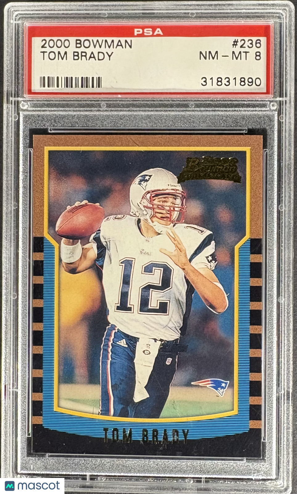 2000 Bowman Tom Brady RC Rookie #236 PSA 8 NM-MT CENTERED + Sharp