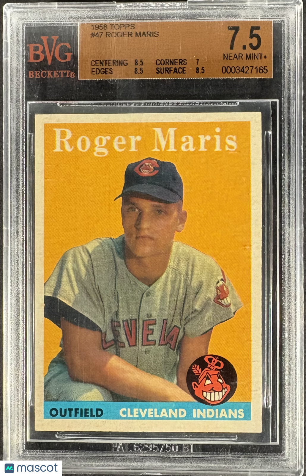 1958 Topps Roger Maris RC Rookie #47 BVG 7.5 NM+ Well Centered