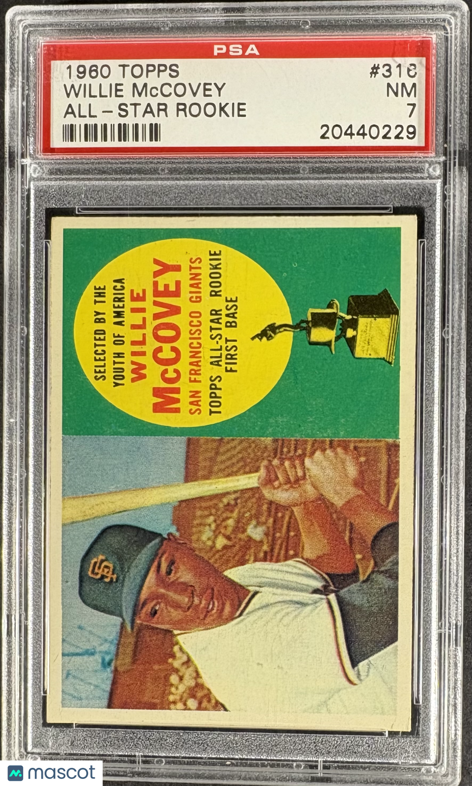 1960 Topps #316 Willie McCovey RC Rookie PSA 7 NM Near Mint