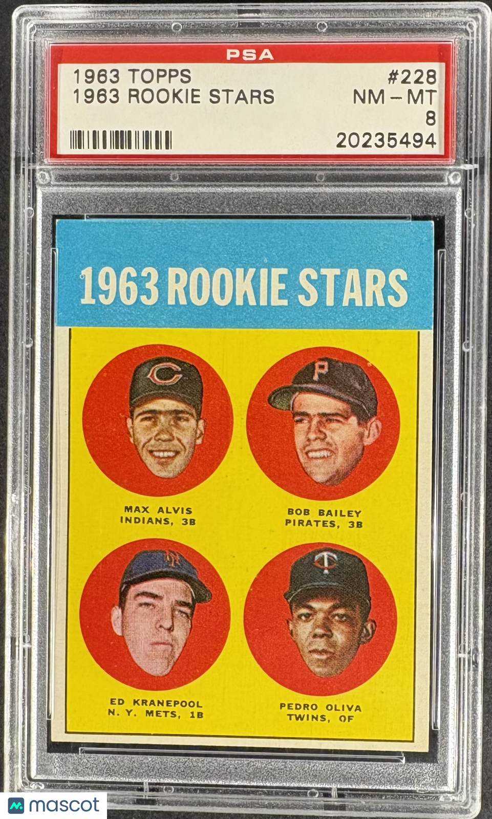1963 Topps #228 Tony Oliva RC Rookie PSA 8 NM-MT High Grade