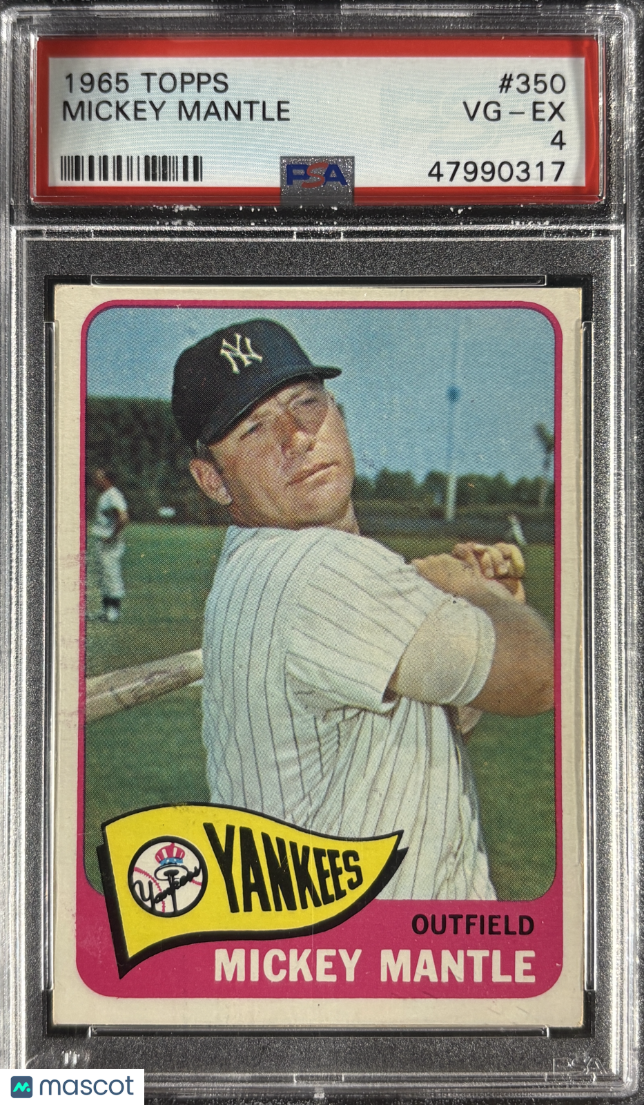 1965 Topps #350 Mickey Mantle PSA 4