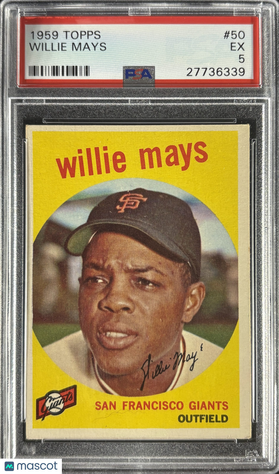 1959 Topps #50 Willie Mays PSA 5 EX New Label