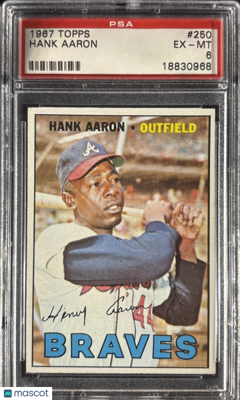 1967 Topps #250 Hank Aaron PSA 6 EX-MT Well Centered