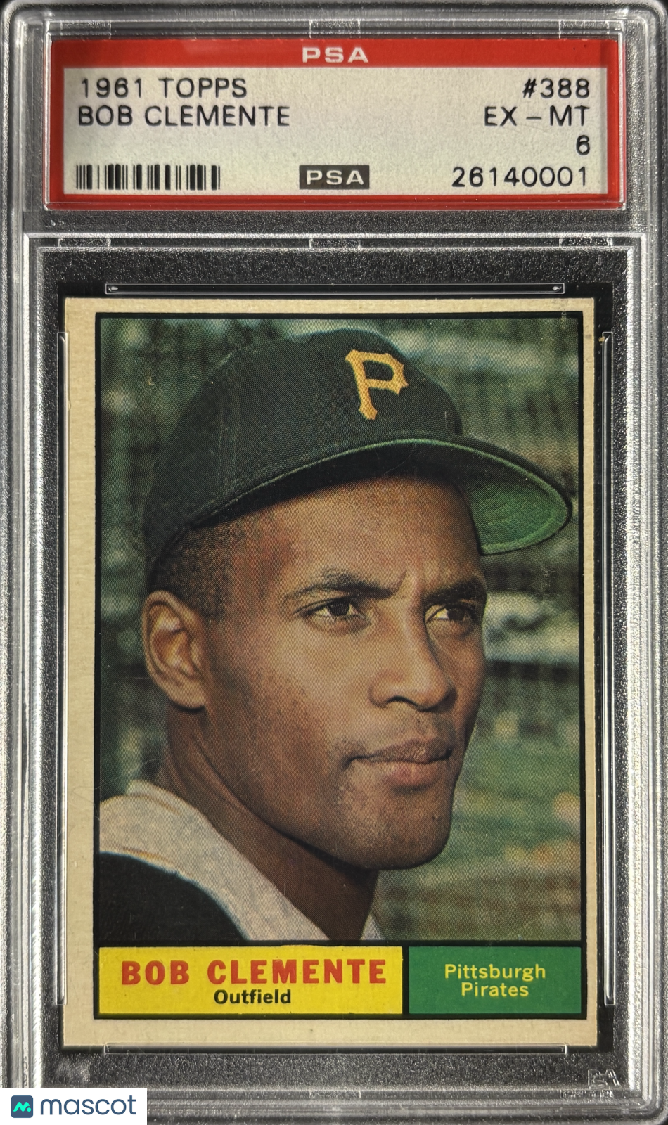1961 Topps #388 Bob Roberto Clemente PSA 6 EX-MT Sharp