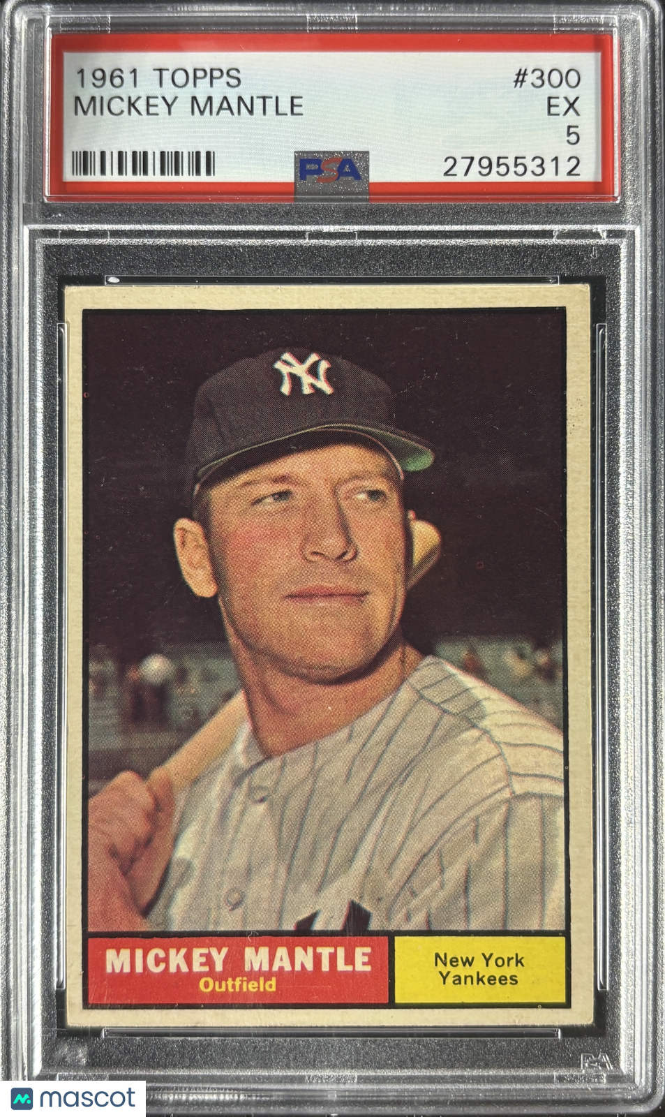 1961 Topps #300 Mickey Mantle PSA 5 EX New Label