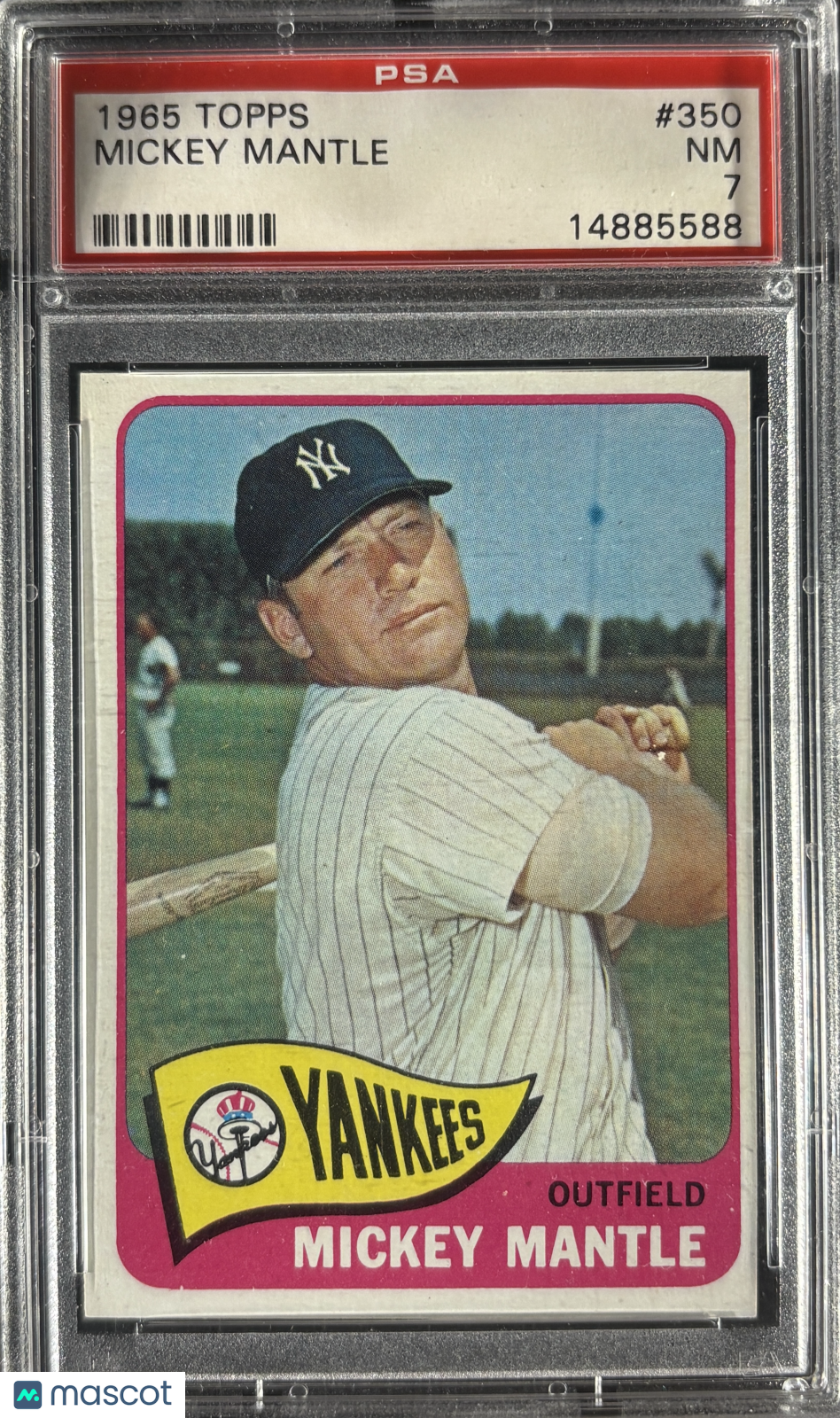 1965 Topps #350 Mickey Mantle PSA 7 NM Near Mint