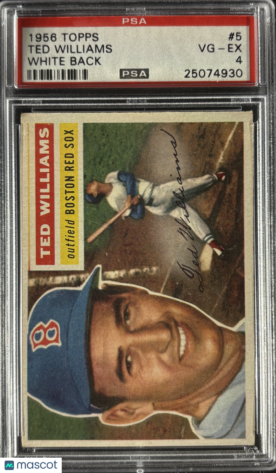 1956 Topps #5 Ted Williams White Back PSA 4 VG-EX