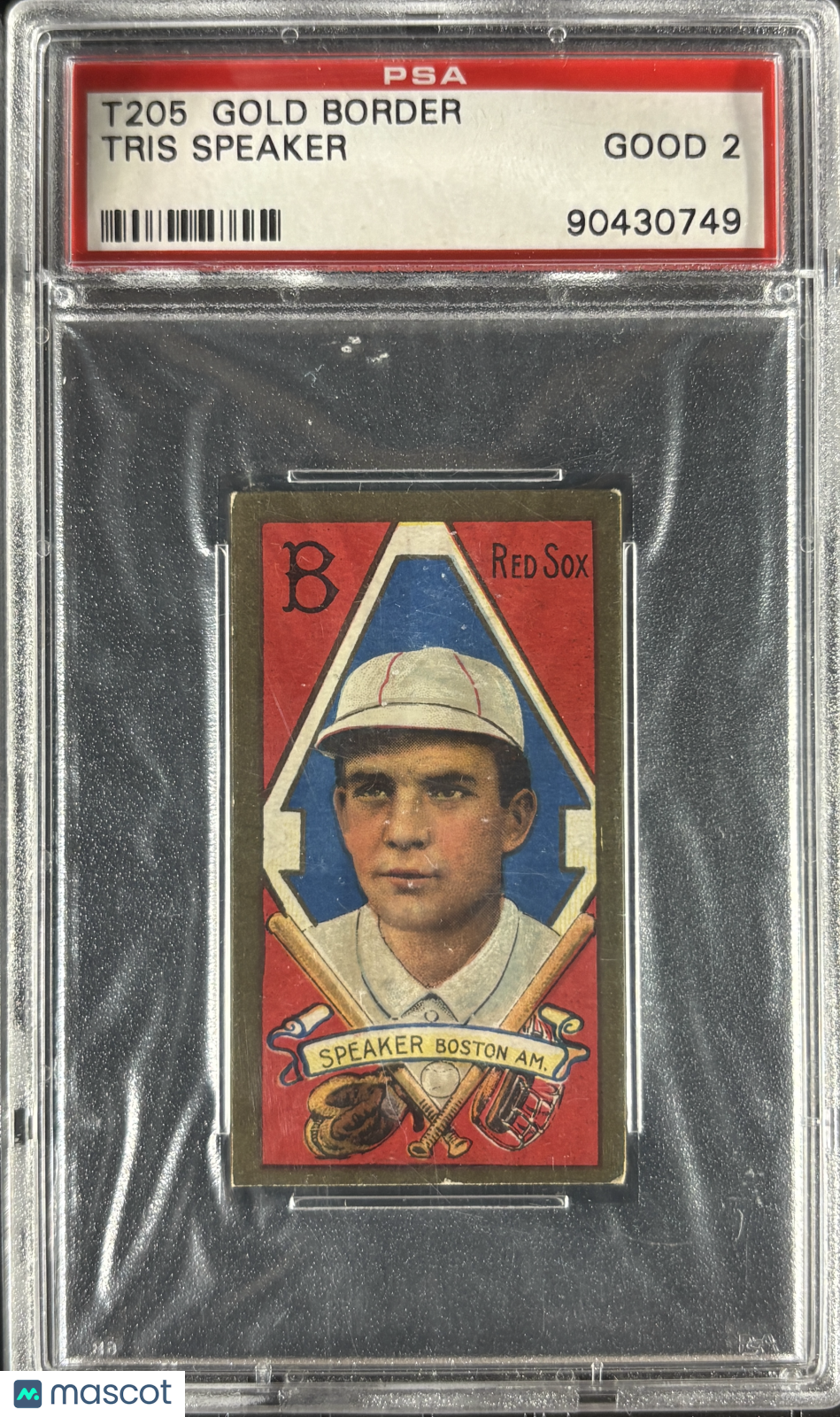 1911 T205 Gold Border Tris Speaker PSA 2 GD Nice Eye Appeal