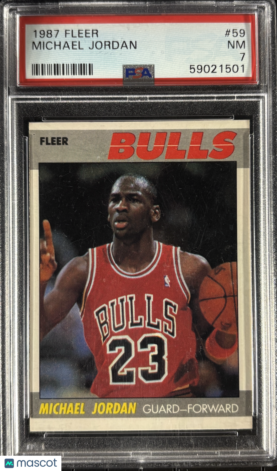 1987 Fleer #59 Michael Jordan PSA 7 NM New Label