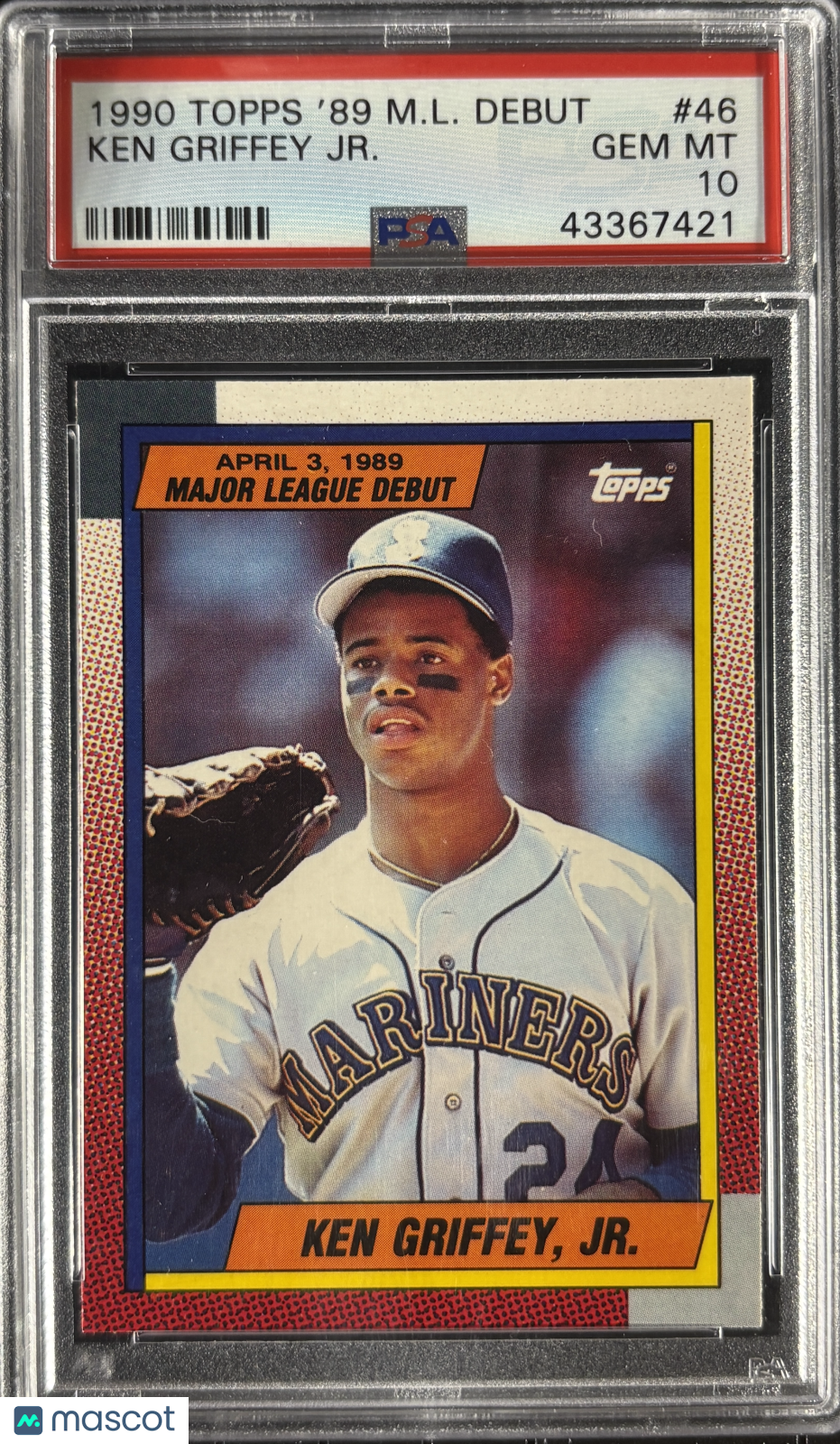 1990 Topps '89 M.L. Debut #46 Ken Griffey Jr PSA 10 GEM MINT New Label