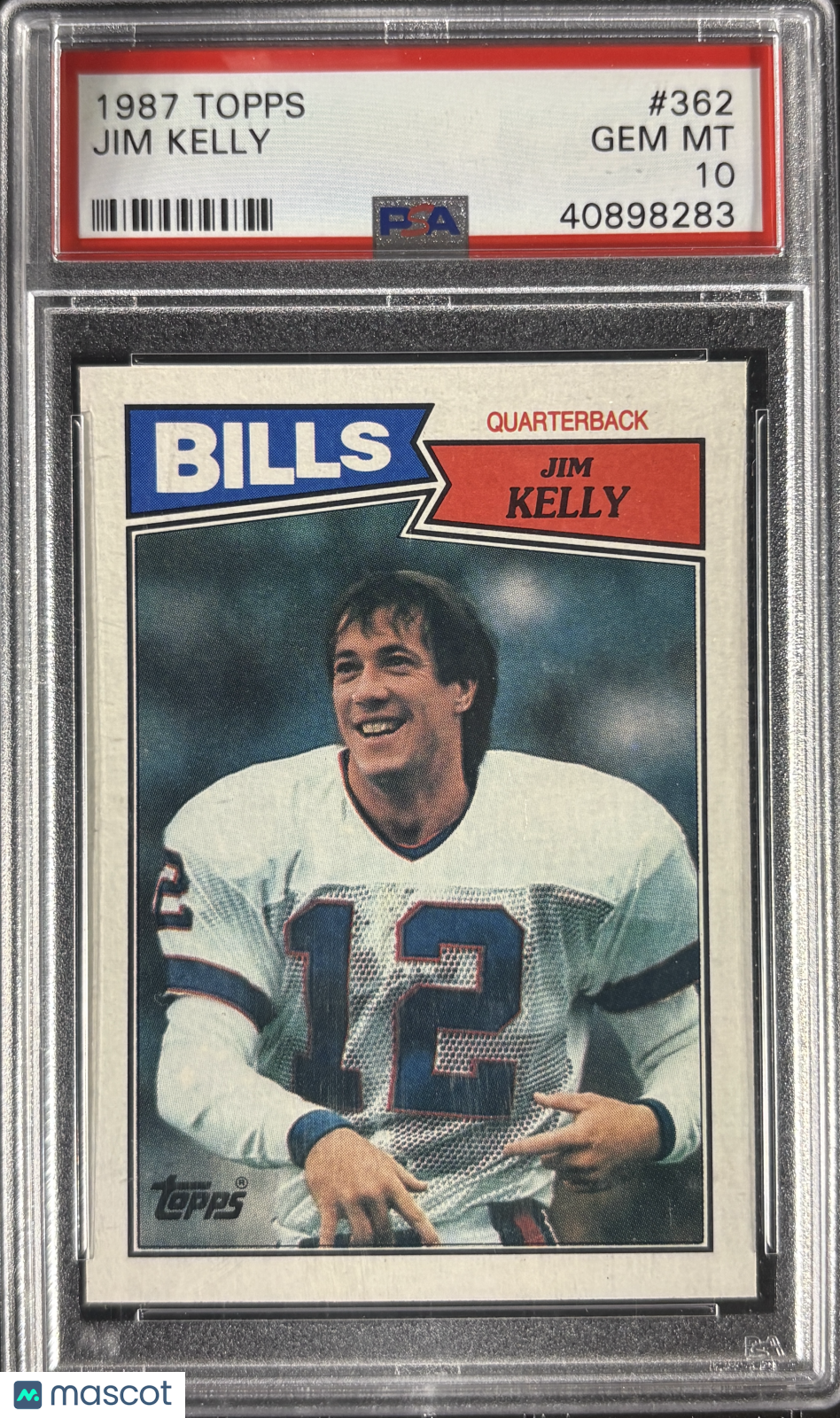 1987 Topps #362 Jim Kelly RC Rookie PSA 10 GEM MINT New Label