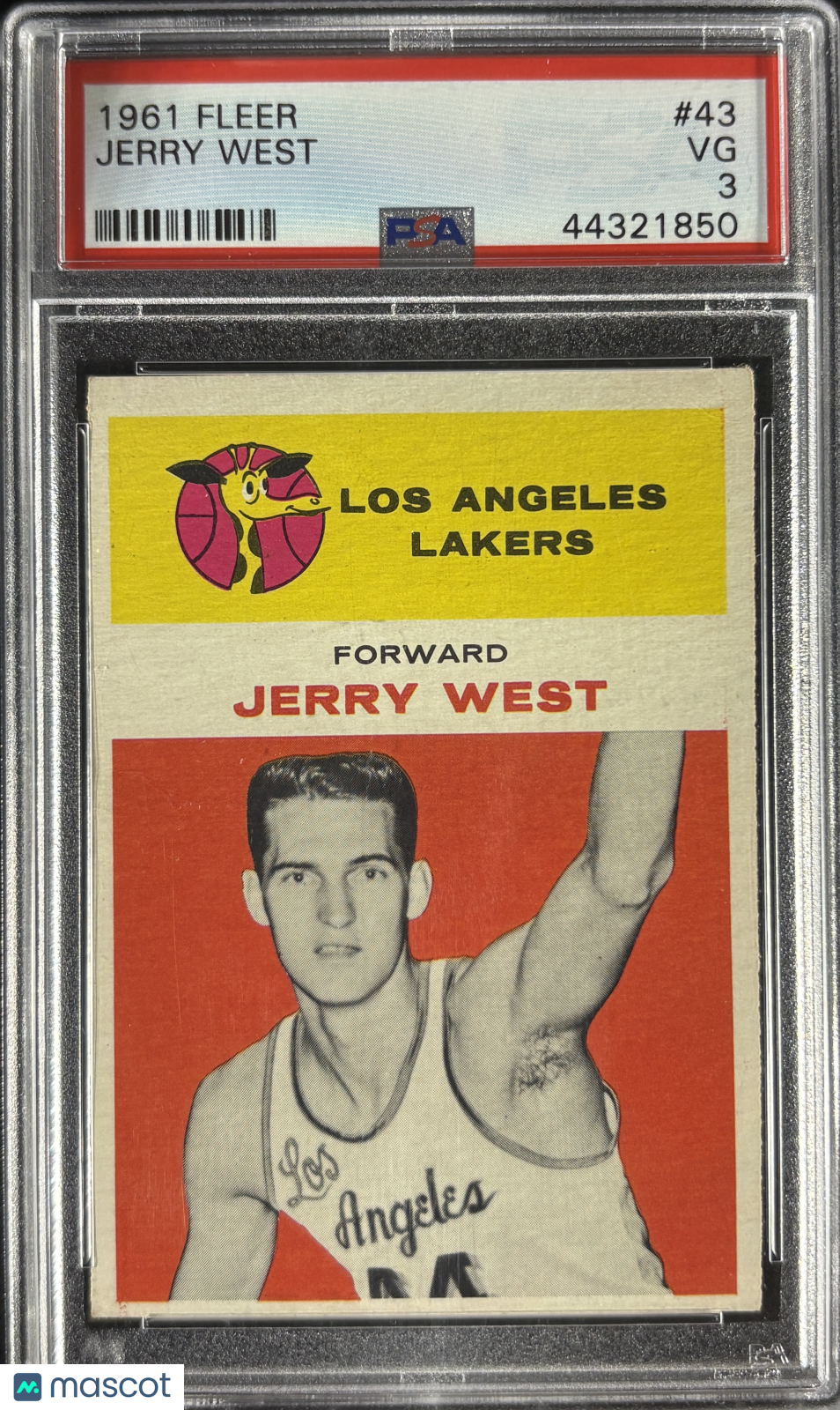 1961 Fleer #43 Jerry West RC Rookie PSA 3 VG Nice Color New Label