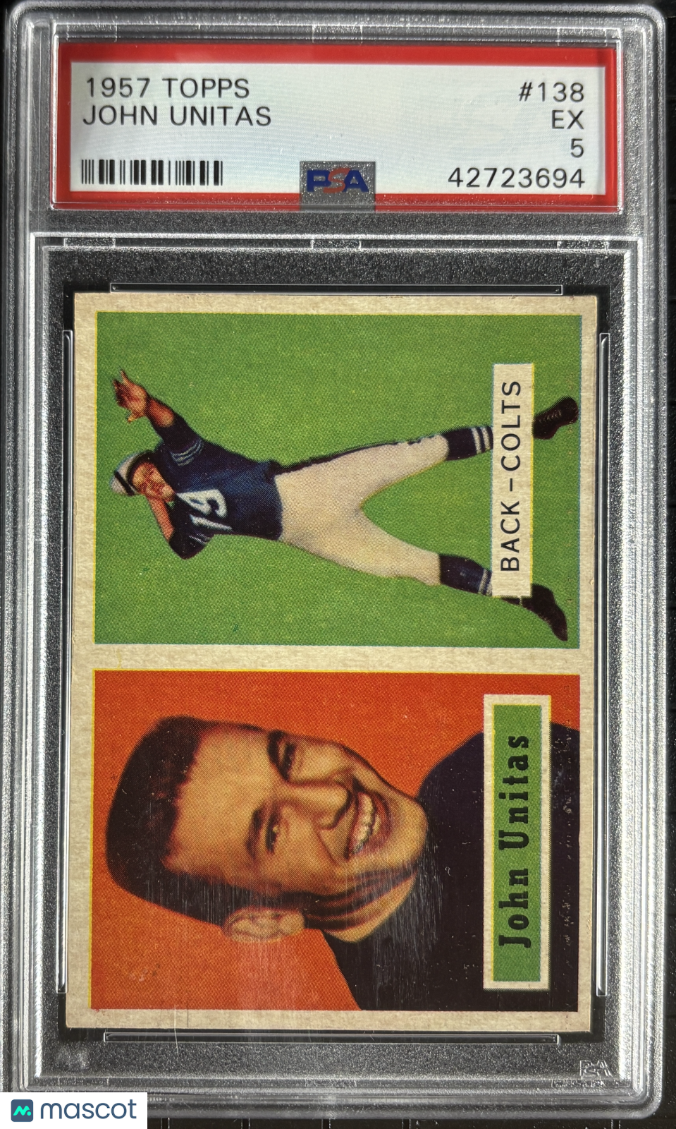 1957 Topps #138 John Johnny Unitas RC Rookie PSA 5 EX New Label