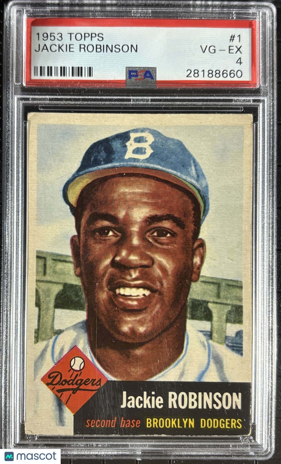 1953 Topps #1 Jackie Robinson PSA 4 VG-EX Well Centered New Label