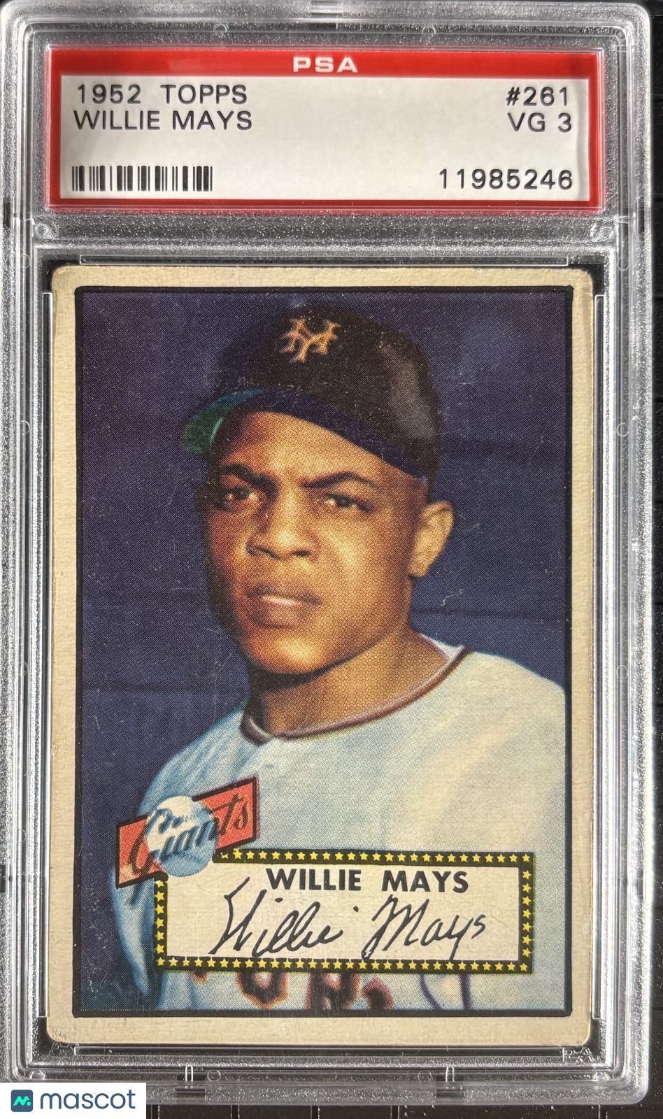 1952 Topps #261 Willie Mays PSA 3 VG Well Centered + Nice Color
