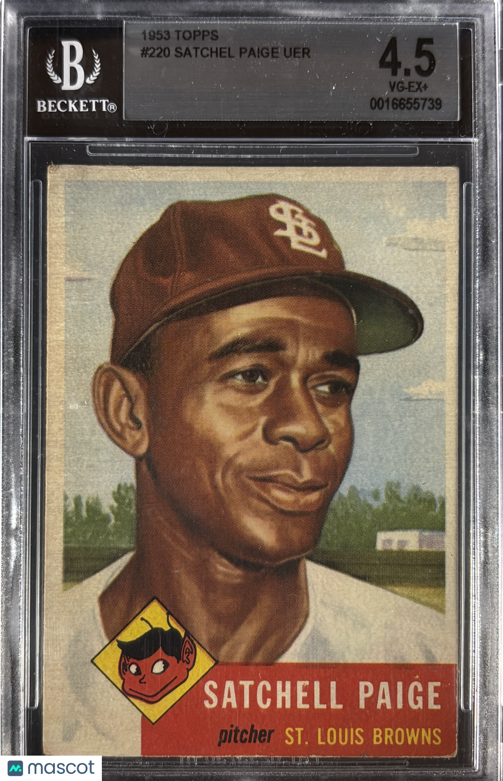 1953 Topps #220 Satchell Satchel Paige BVG 4.5 VG-EX+ Nice Eye Appeal
