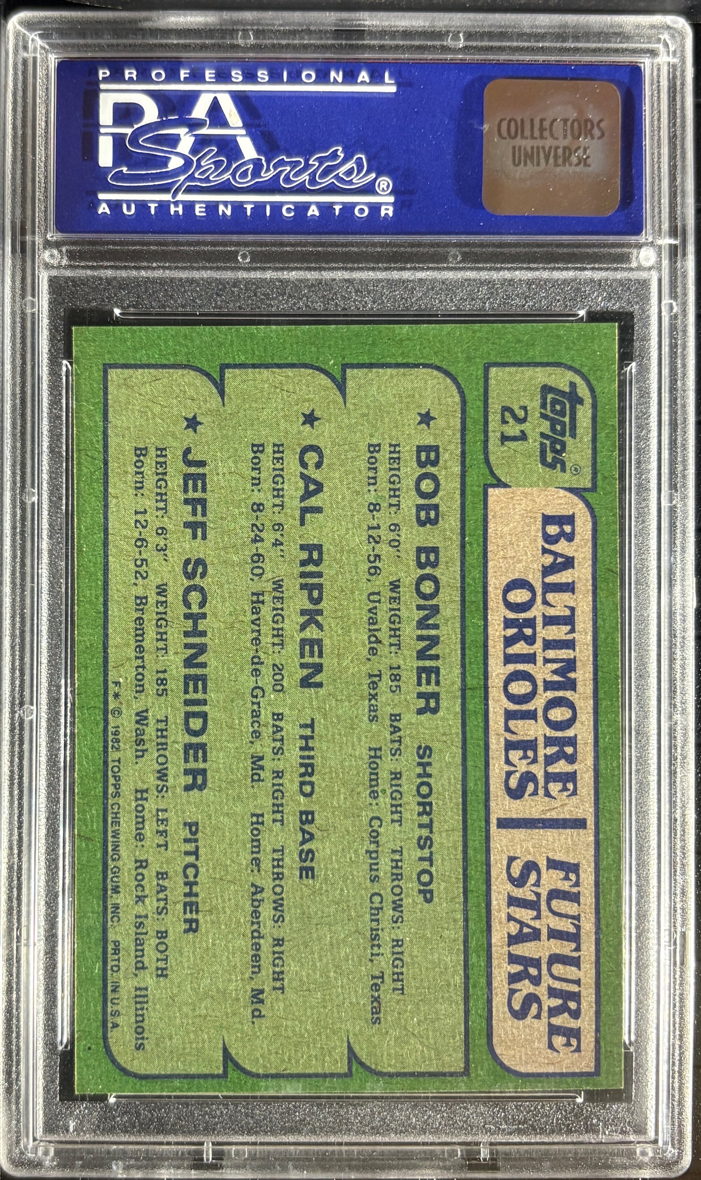 1982 Topps #21 Cal Ripken Jr. RC Rookie PSA 10 GEM MINT