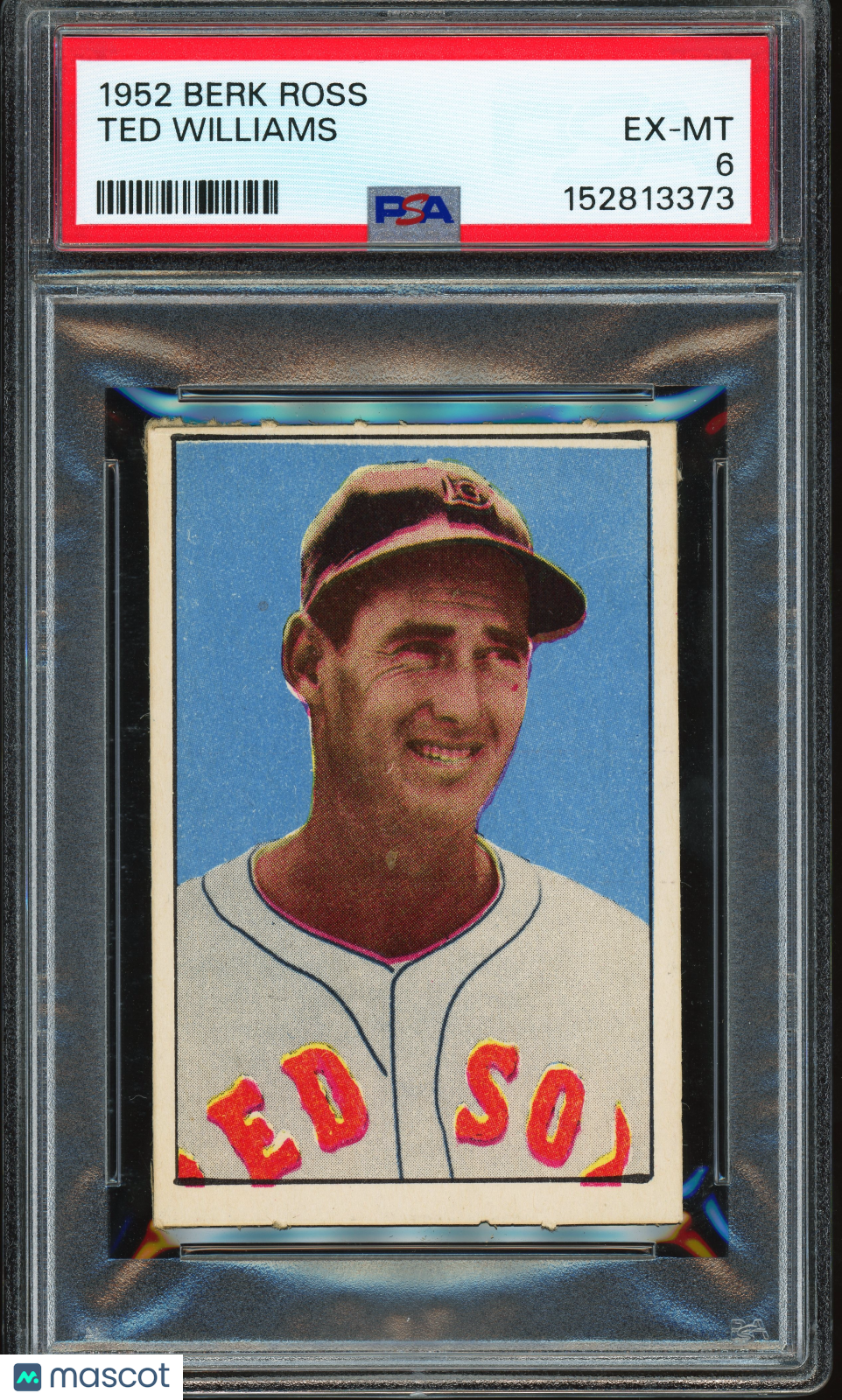 1952 Berk Ross Ted Williams PSA 6 EX-MT Nice Color New Label