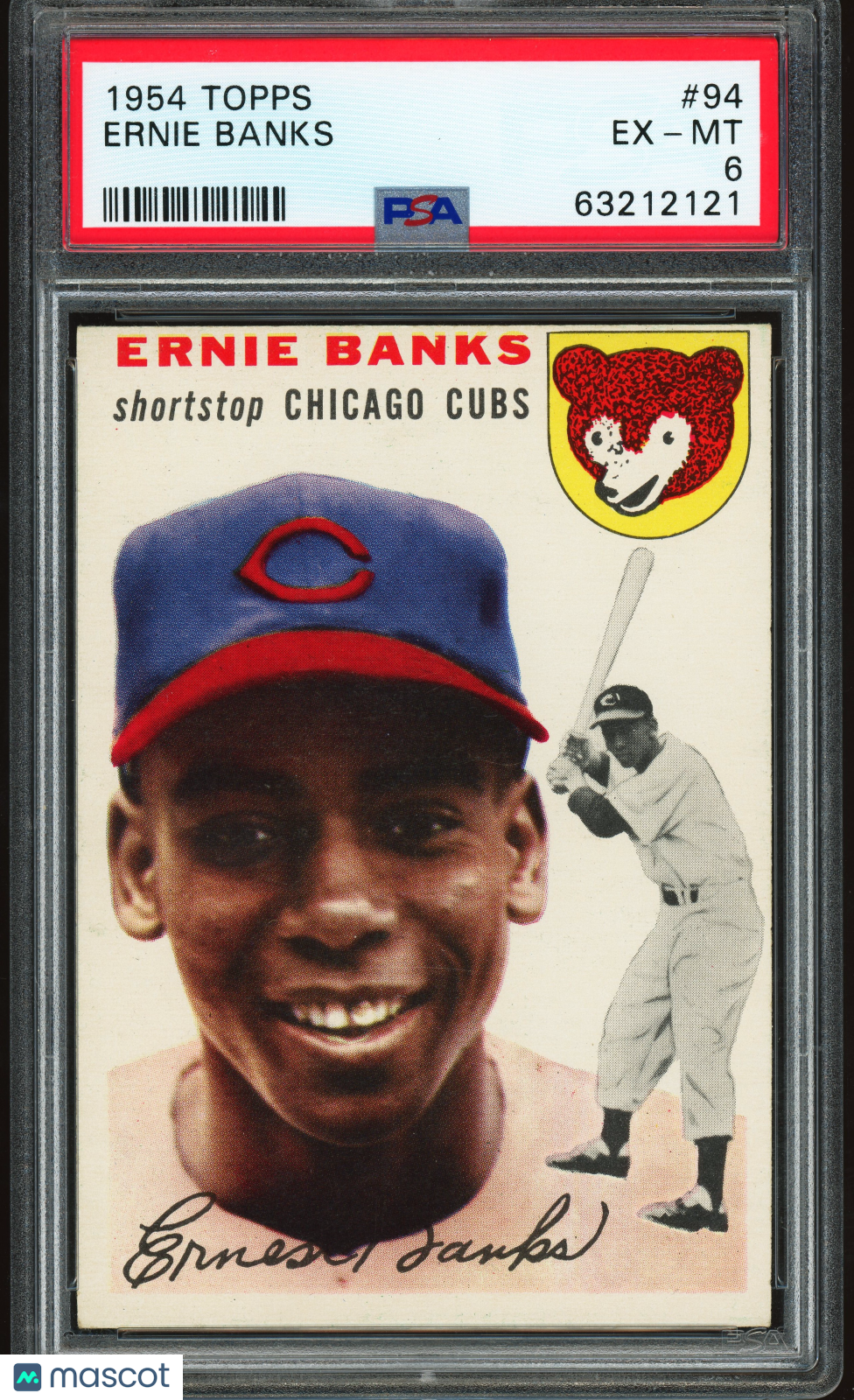 1954 Topps #94 Ernie Banks RC Rookie PSA 6 EX-MT New Label