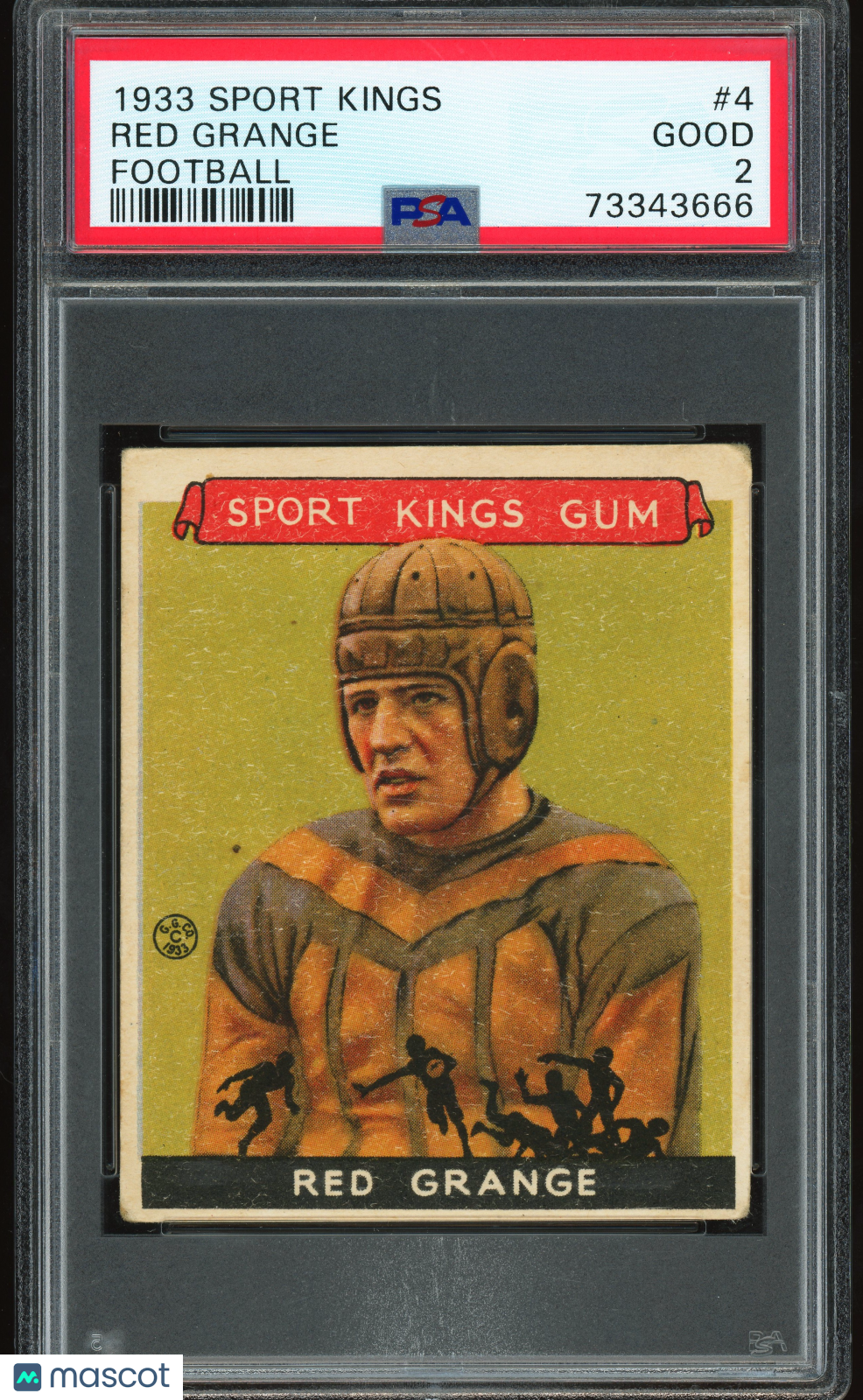 1933 Sport Kings #4 Red Grange Football PSA 2 GD+ New Label