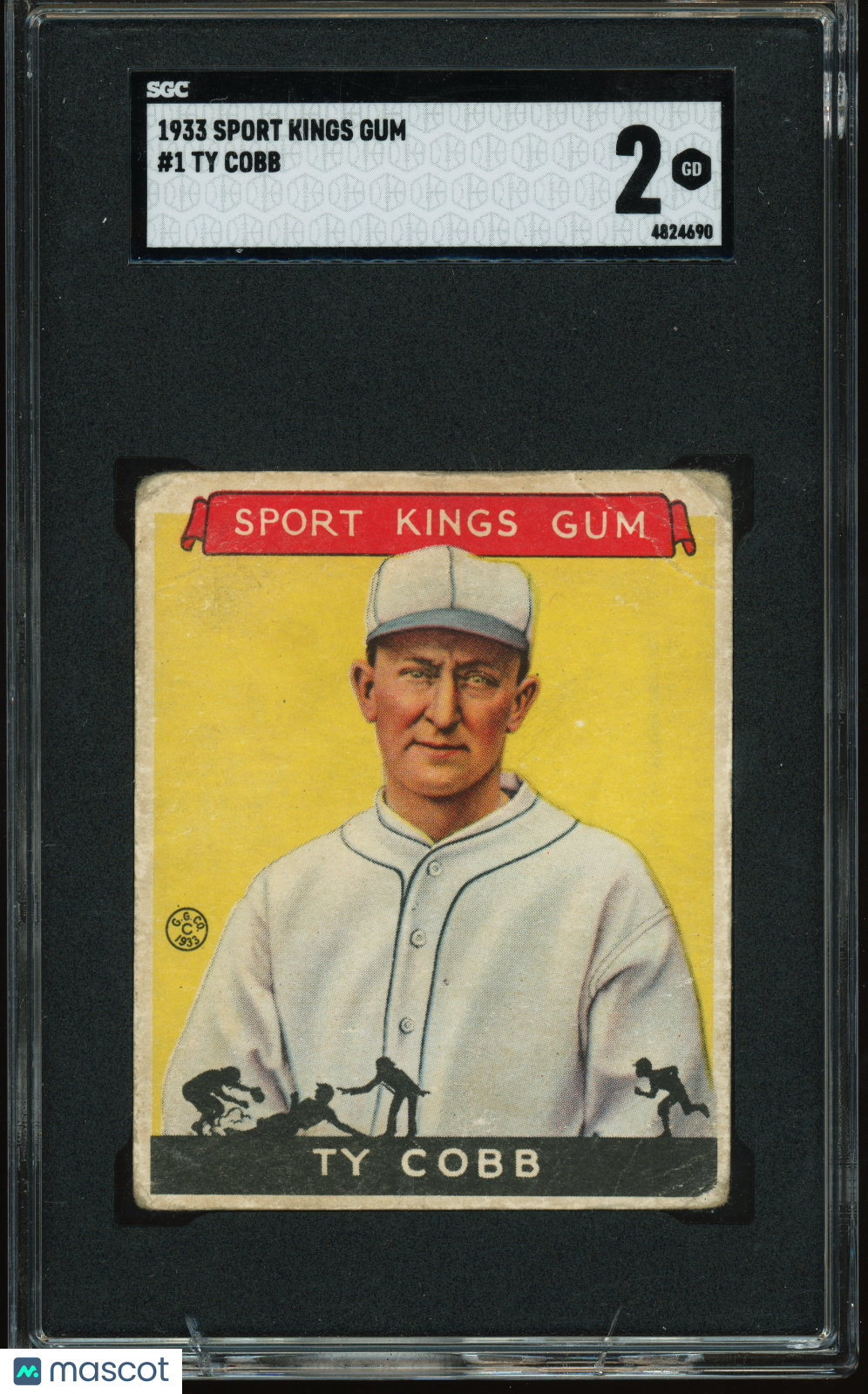 1933 Sport Kings Gum #1 Ty Cobb SGC 2 GD Well Centered (read description)