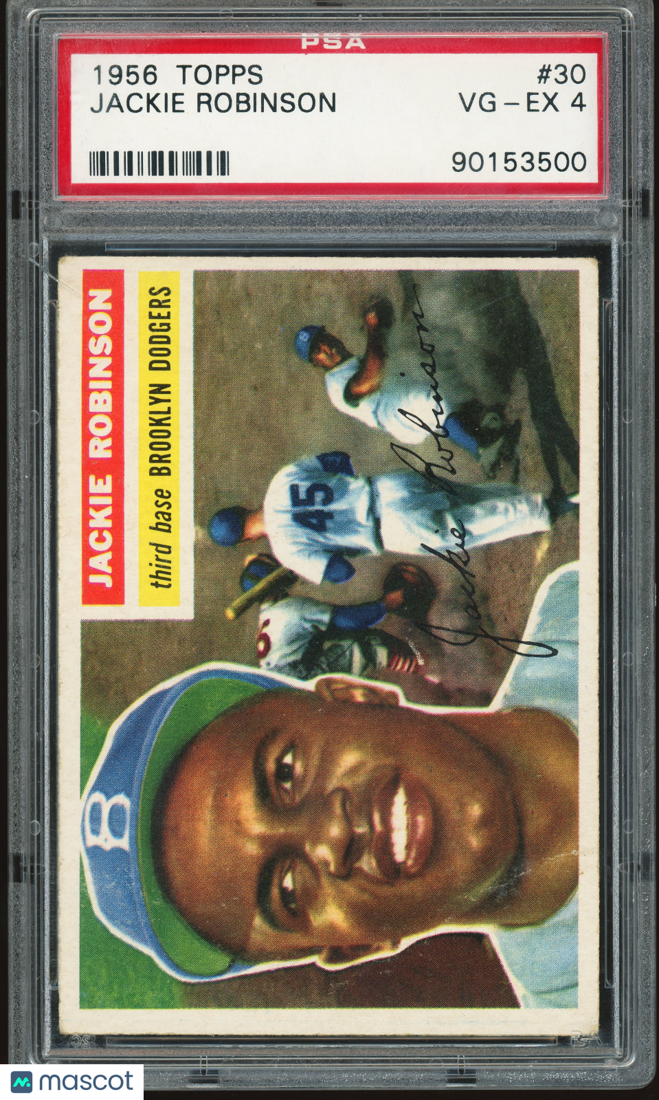 1956 Topps #30 Jackie Robinson Gray Back PSA 4 VG-EX Nice Color