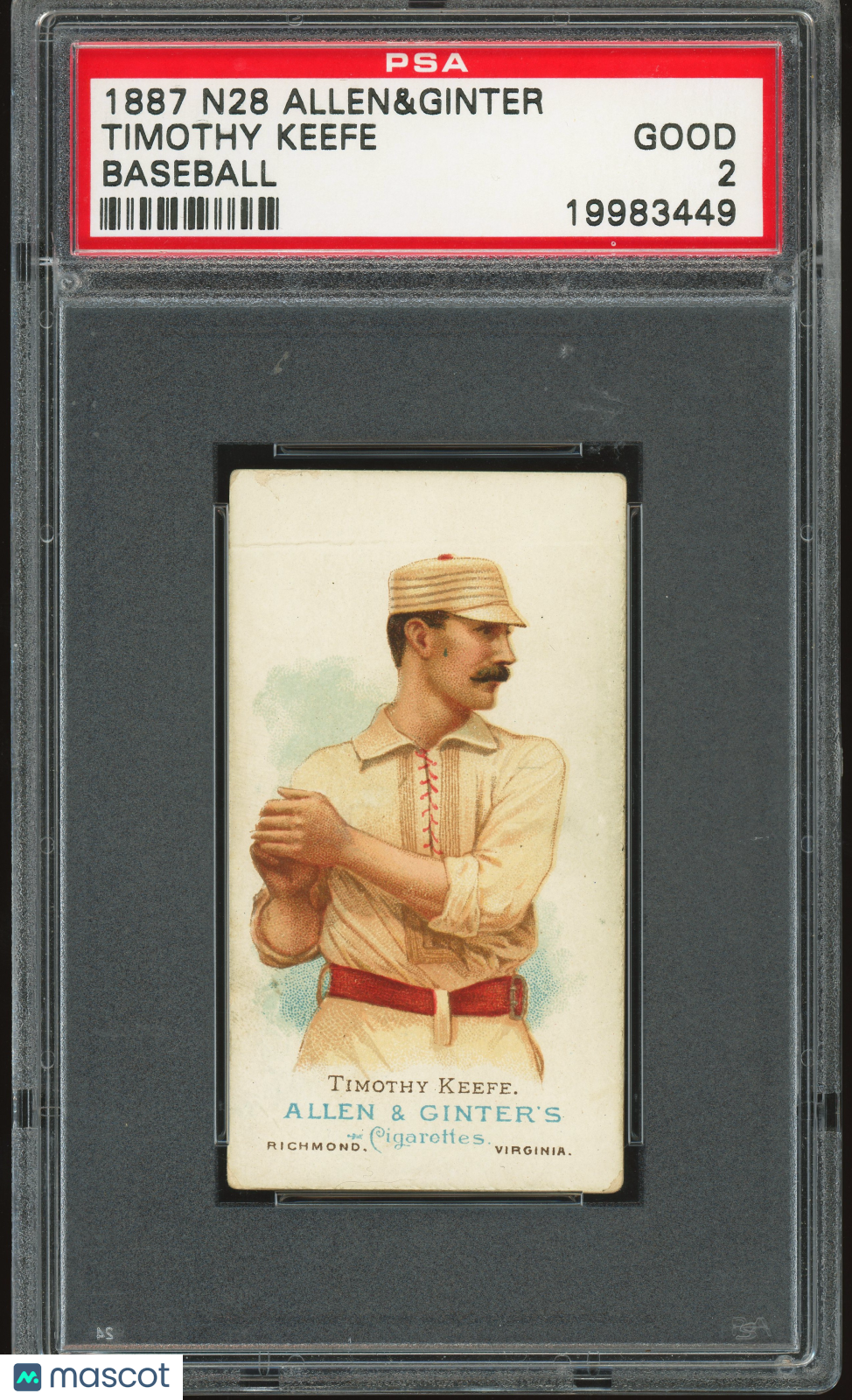 1888 N28 Allen & Ginter Timothy Tim Keefe PSA 2 GD
