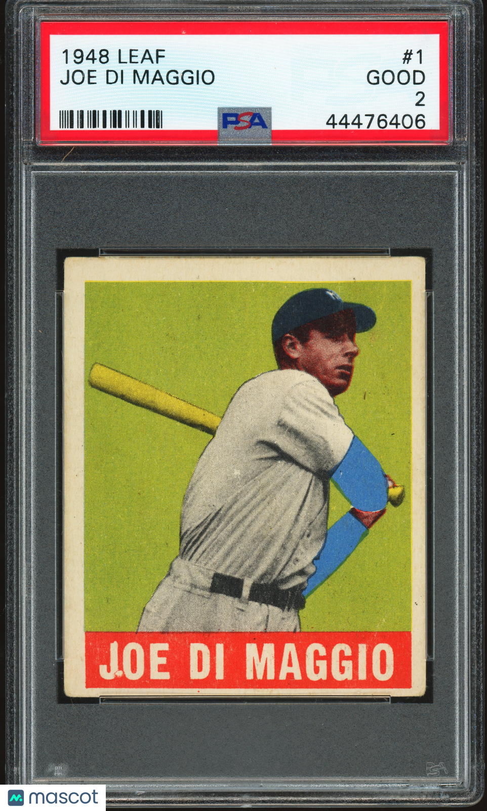1948 Leaf #1 Joe DiMaggio PSA 2 GD STUNNING EYE APPEAL