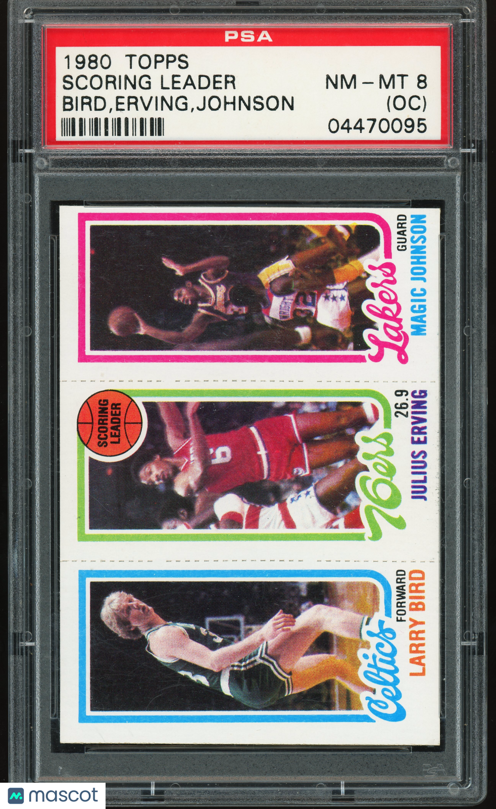 1980 Topps Larry Bird Magic Johnson Erving RC Rookie PSA 8 oc