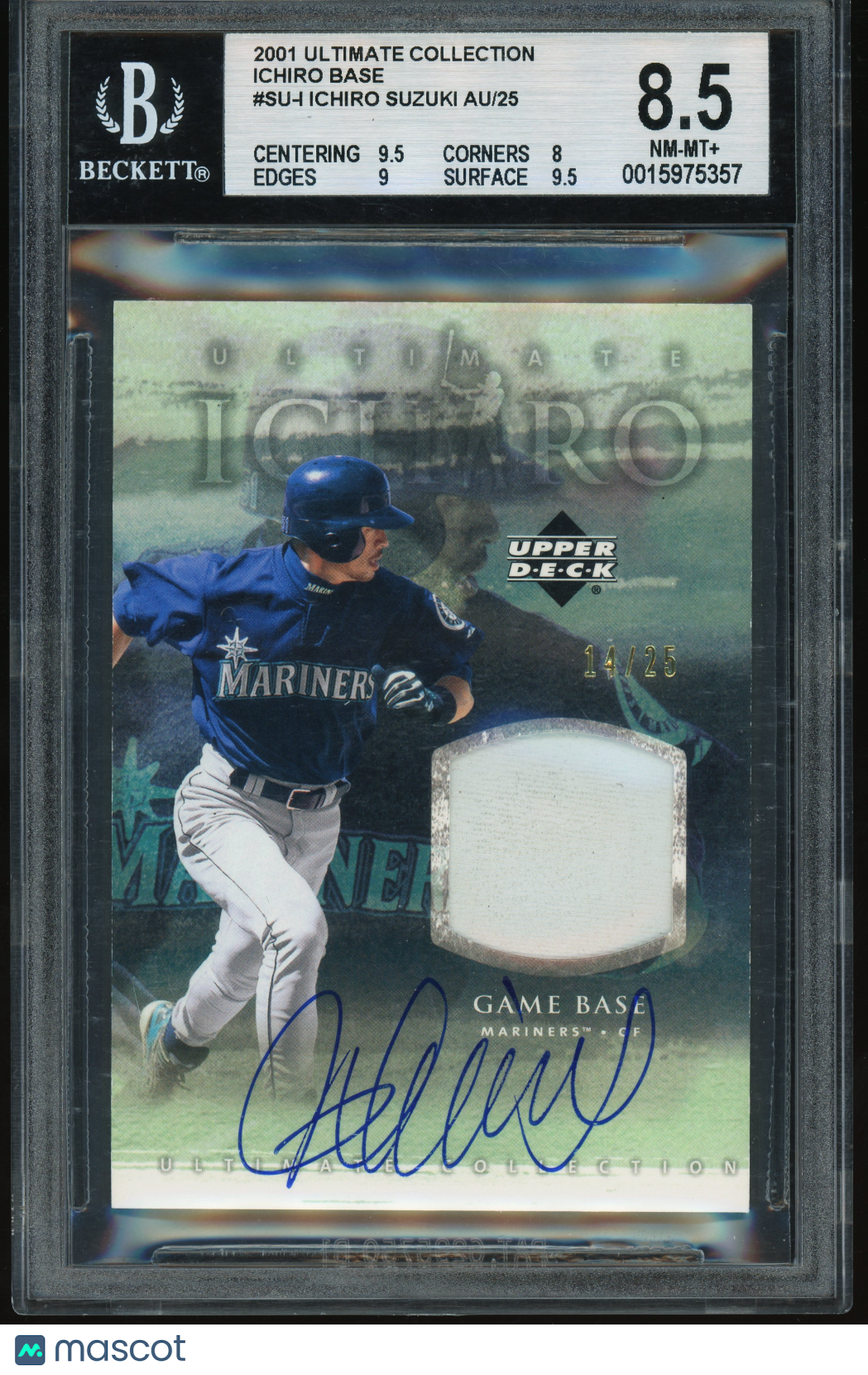 2001 Upper Deck Ultimate #SUB-I Ichiro Suzuki RC Rookie AUTO /25 BGS 8.5